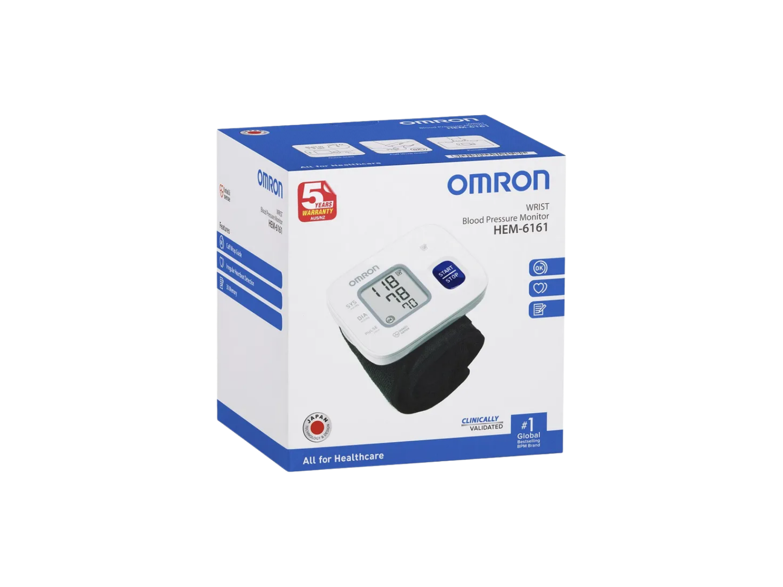 Omron Wrist BP Monitor Hem - 6161