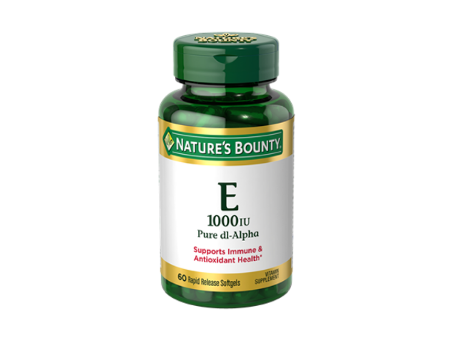 Nature's Bounty Vitamin E 1000 IU Pure DL-Alpha - 60 Softgels
