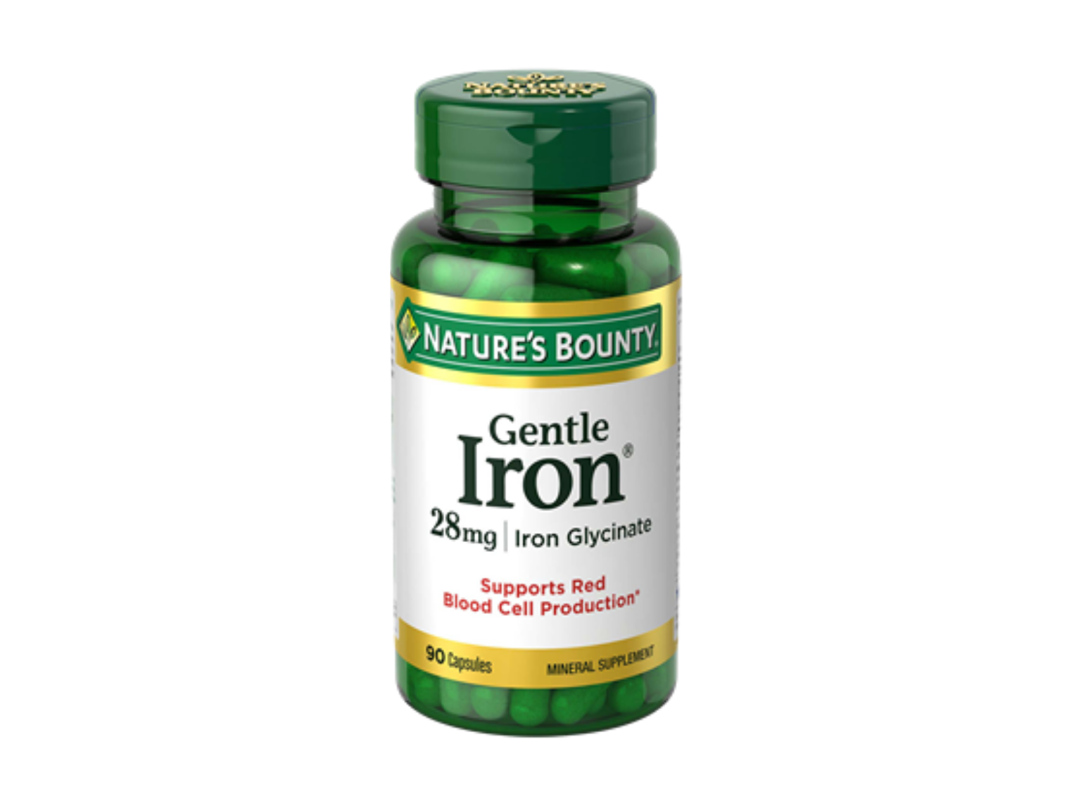 Nature's Bounty Gentle Iron 28mg - 90 Capsules