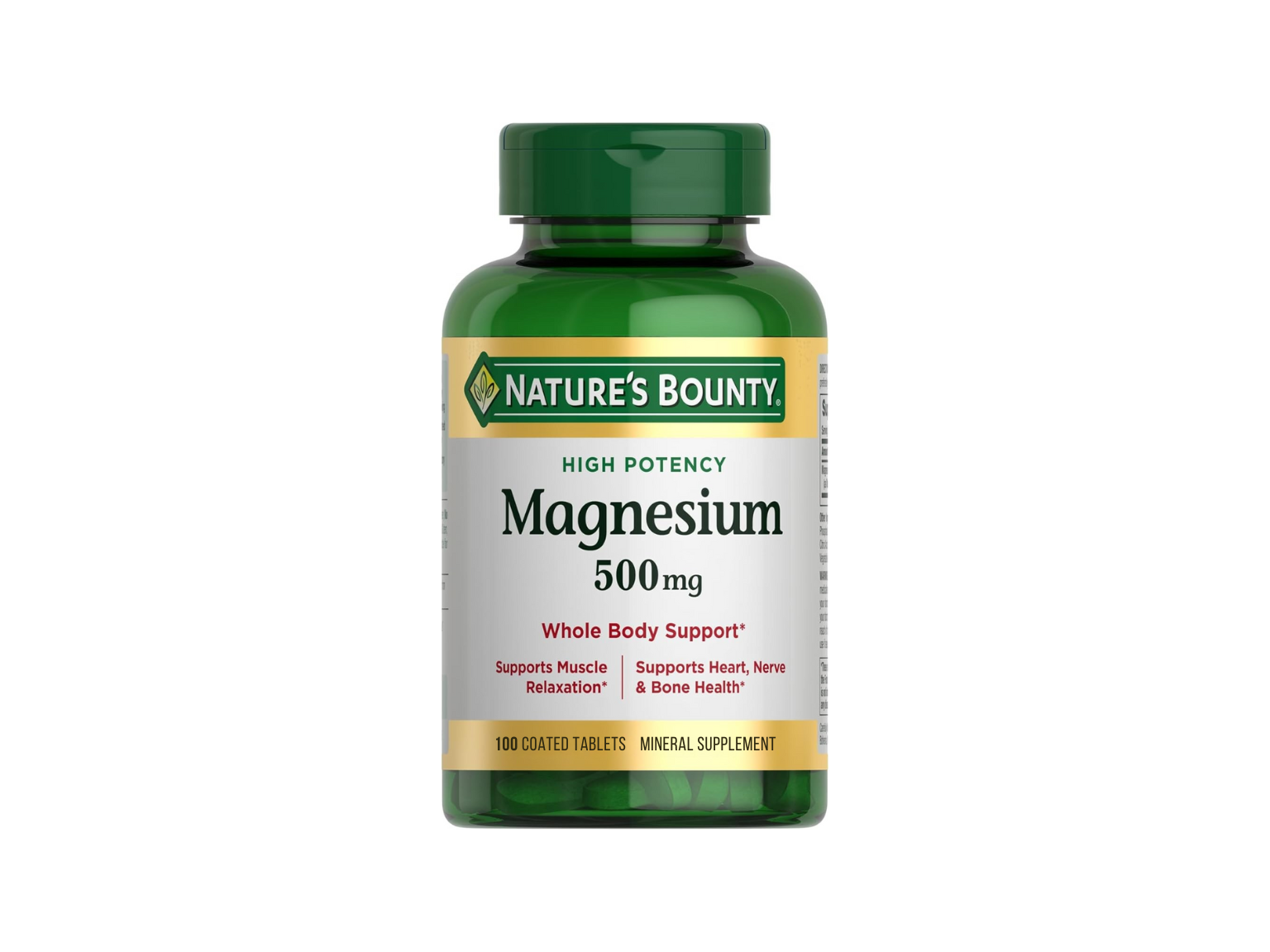 Nature's Bounty High Potency Magnesium 500mg - 100 Tablets