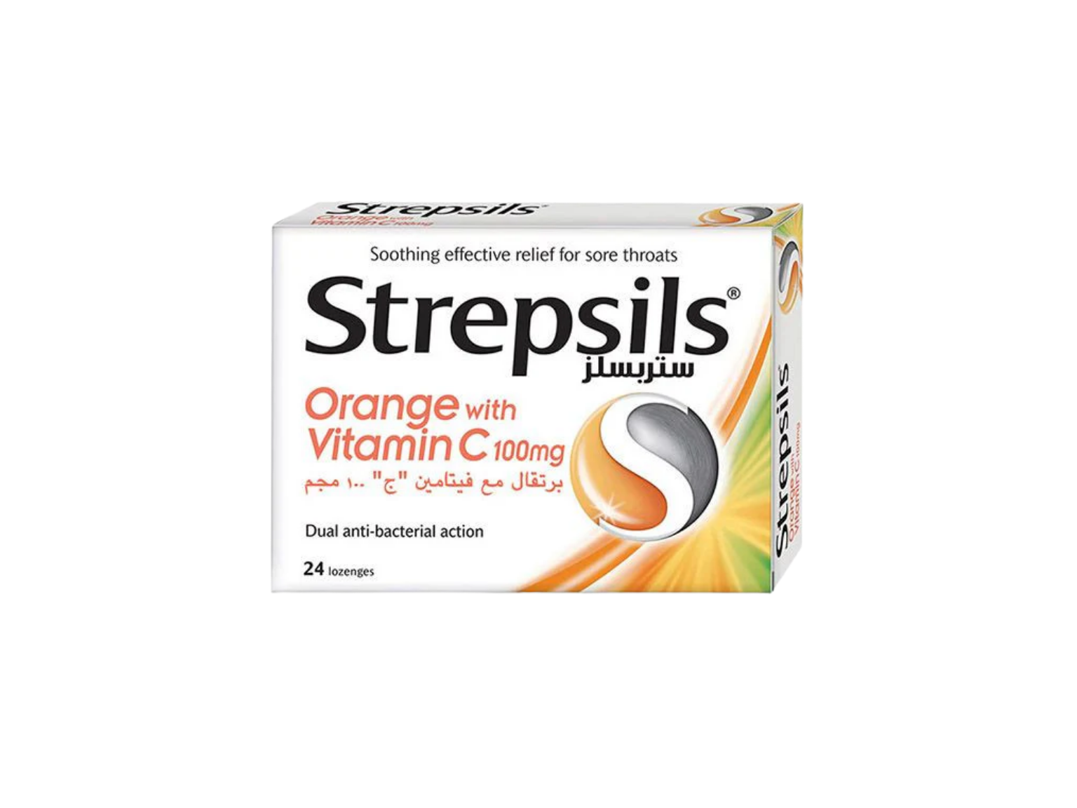 Strepsils Orange with Vitamin C 100mg - 24 Lozenges