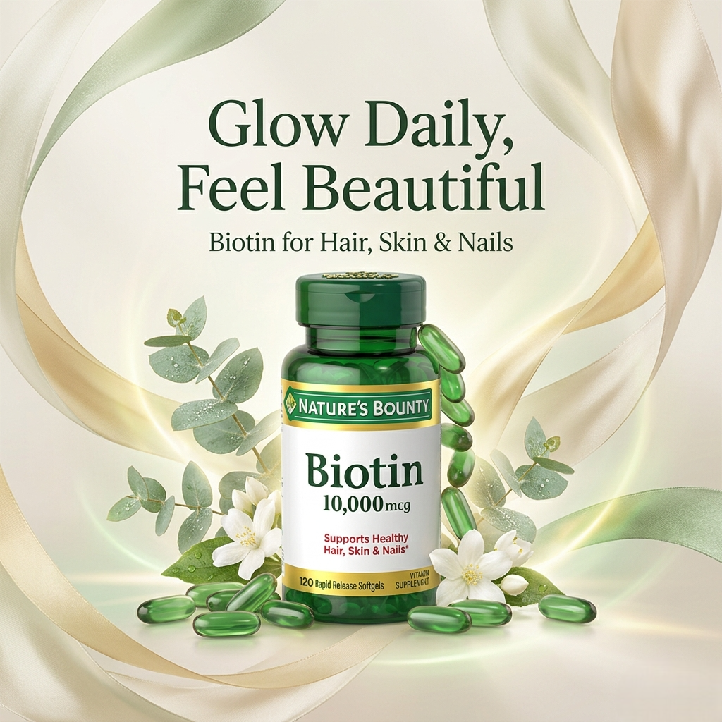 Nature's Bounty Biotin 10,000 mcg - 120 Softgels