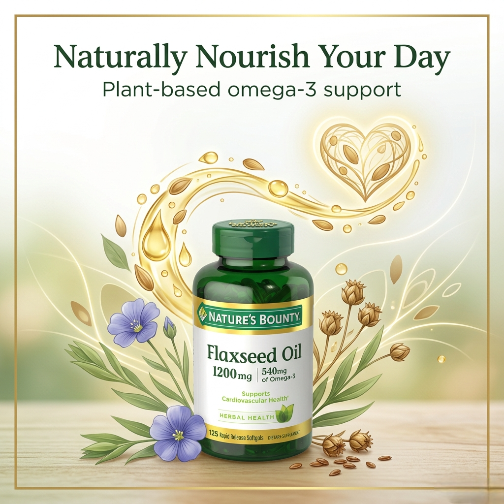 Nature's Bounty Flaxseed Oil 1200mg Organic - 125 Softgels