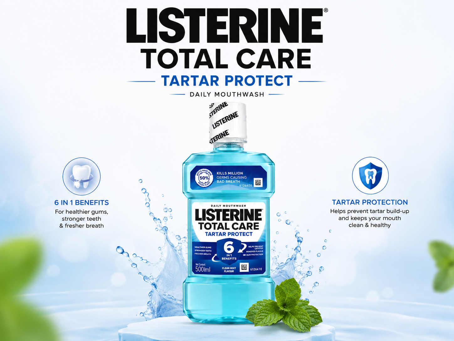Listerine Total Care Tartar Protect Mouthwash 250ml