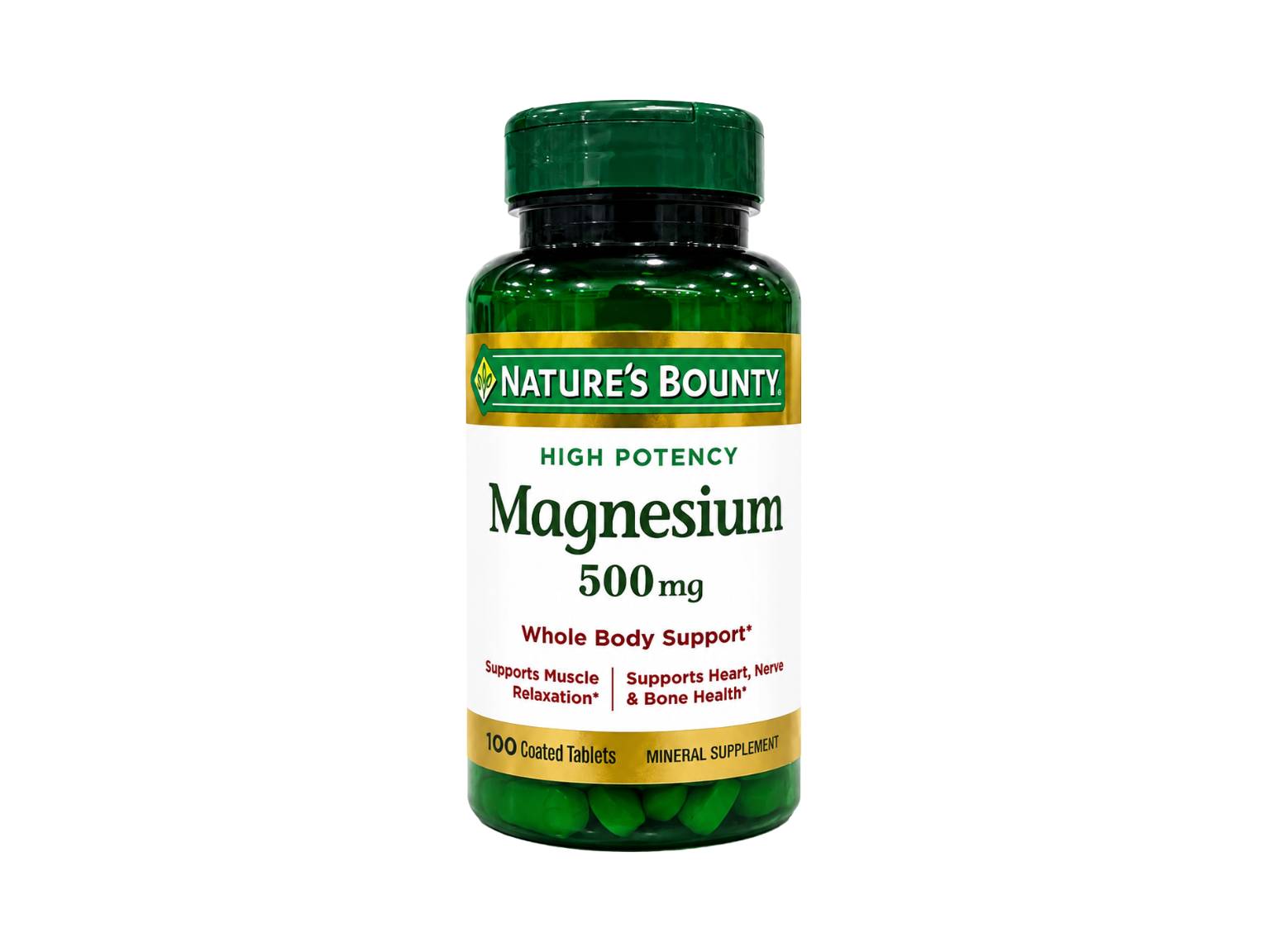 Nature's Bounty High Potency Magnesium 500mg - 100 Tablets