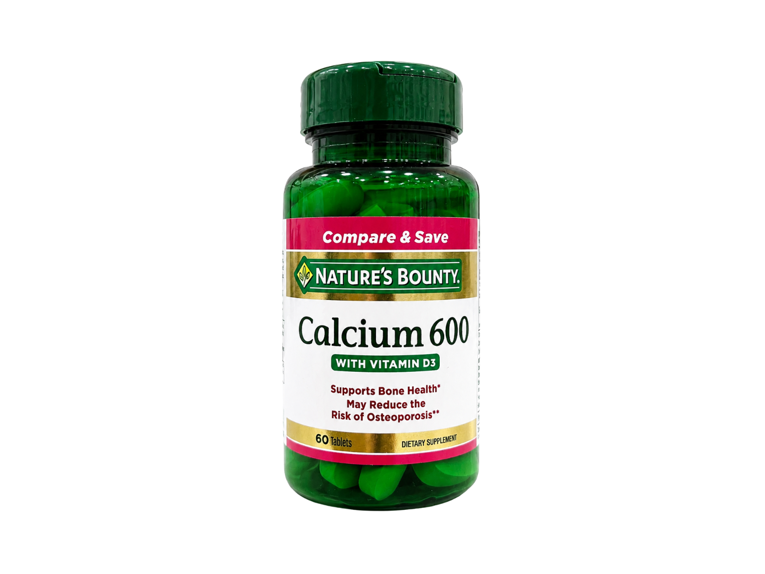 Nature's Bounty Calcium 600 + D (Caltrate + D) - 60 Tablets