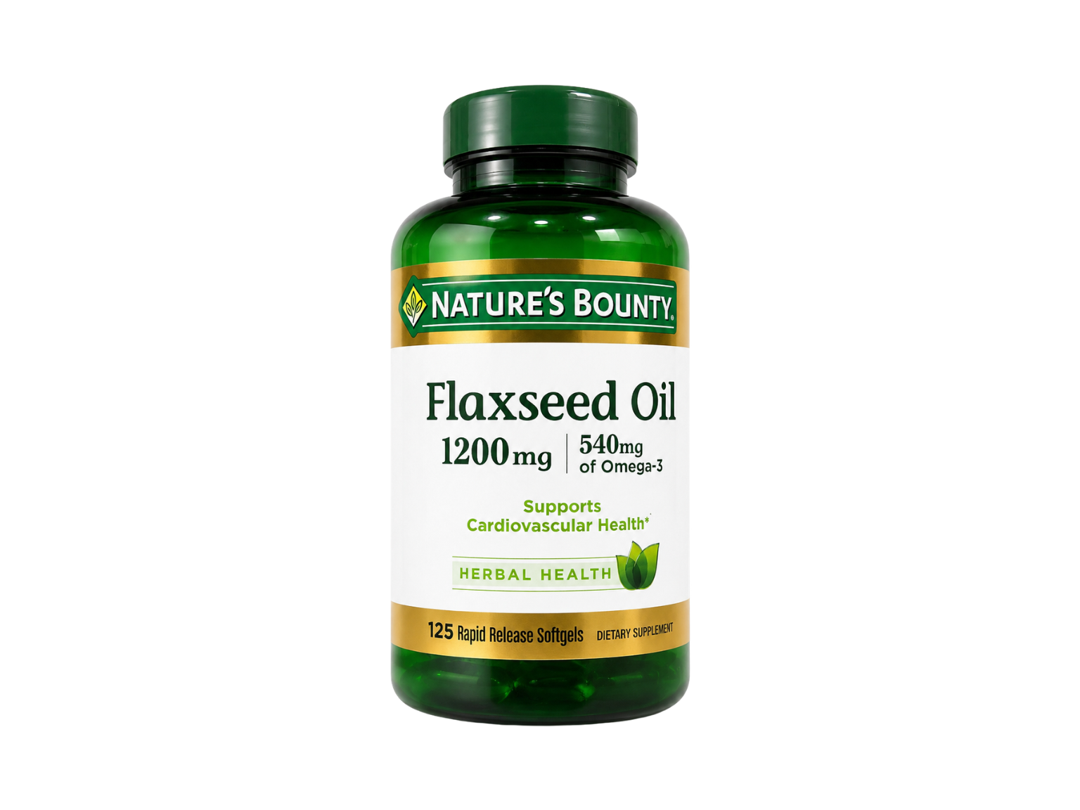 Nature's Bounty Flaxseed Oil 1200mg Organic - 125 Softgels