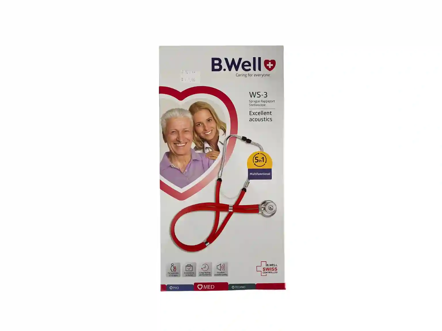B.Well WS-3 Red Stethoscope