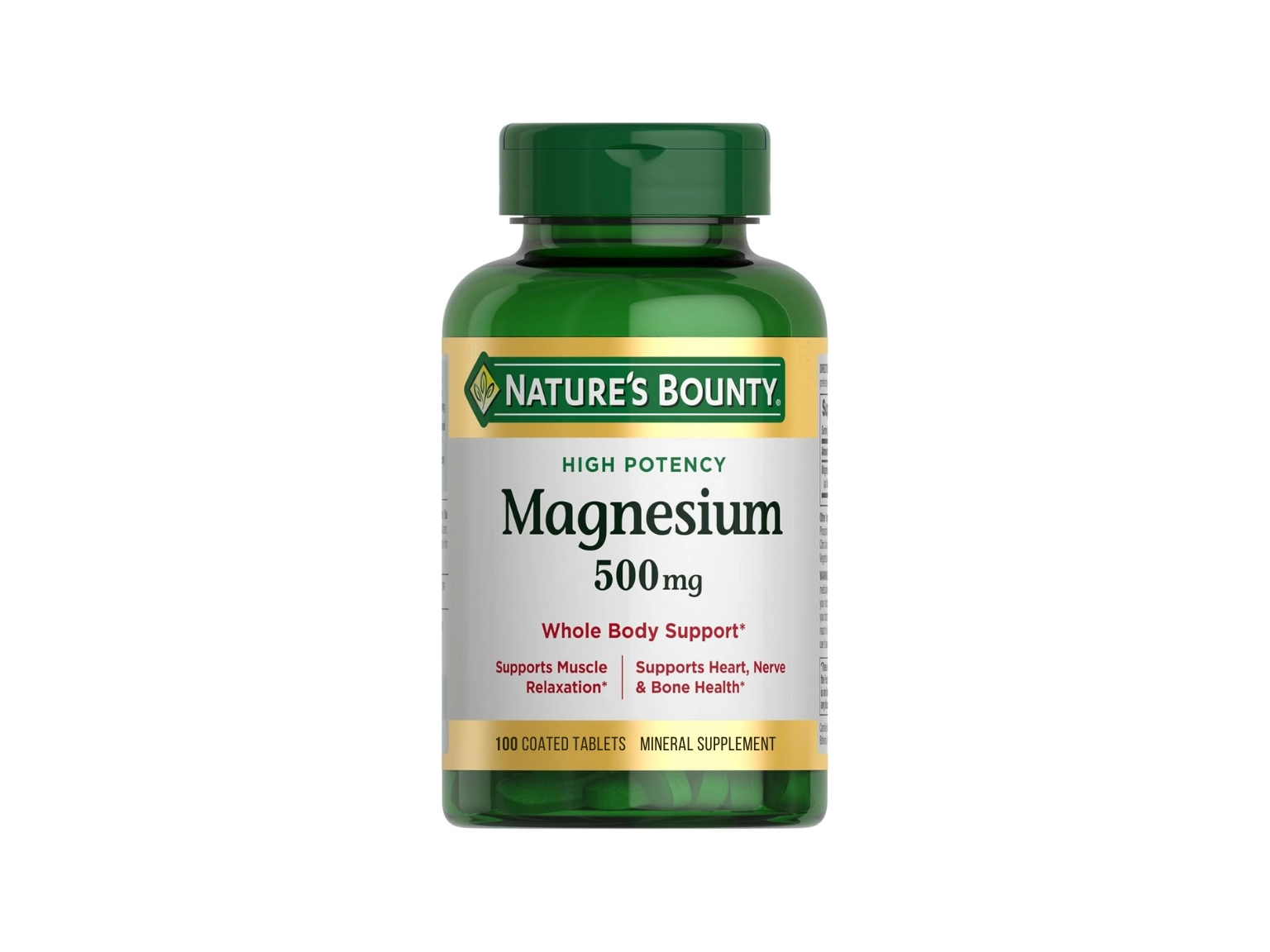 Nature's Bounty High Potency Magnesium 500mg - 100 Tablets