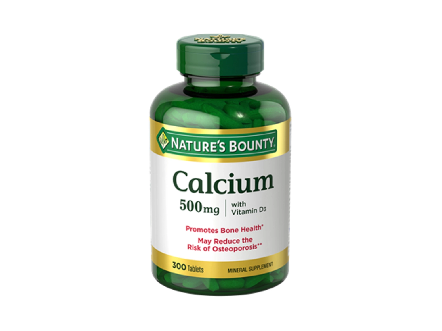 Nature's Bounty Calcium 500mg  with Vitamin D - 300 Tablets