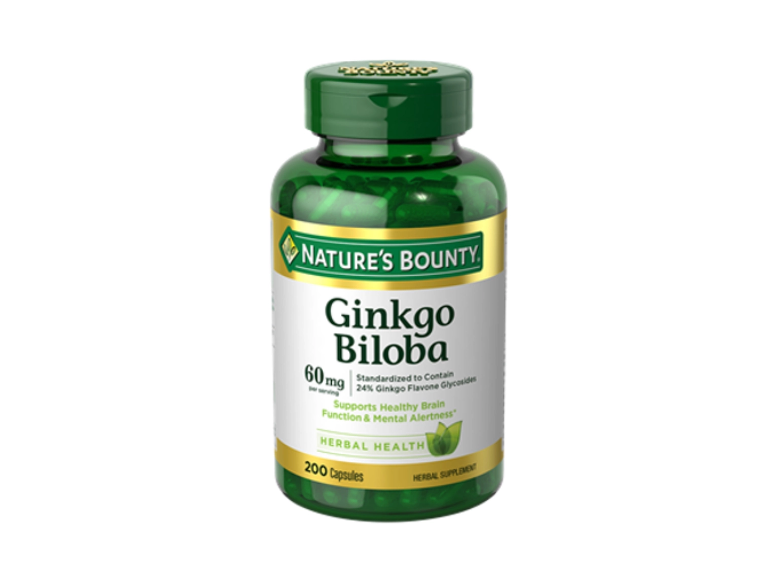 Nature's Bounty Ginkgo Biloba 60mg - 200 Capsules