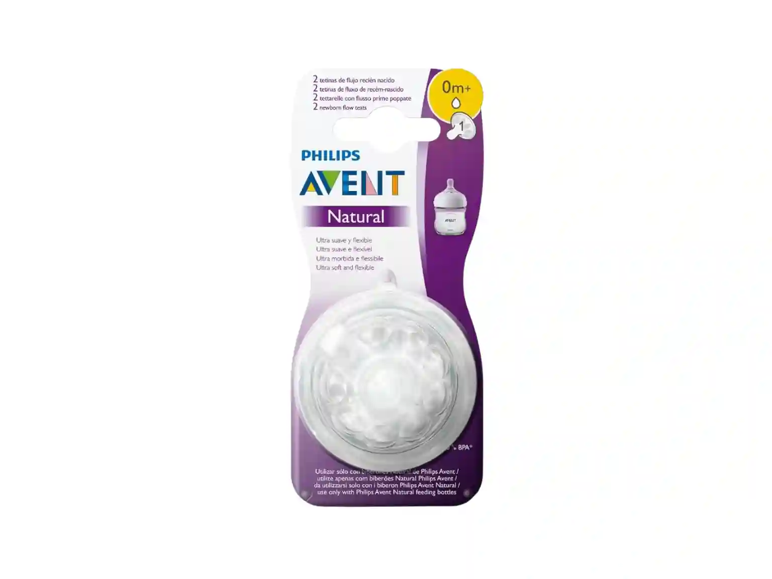 Philips Avent Natural 2.0 Feeding Teats 0m X2