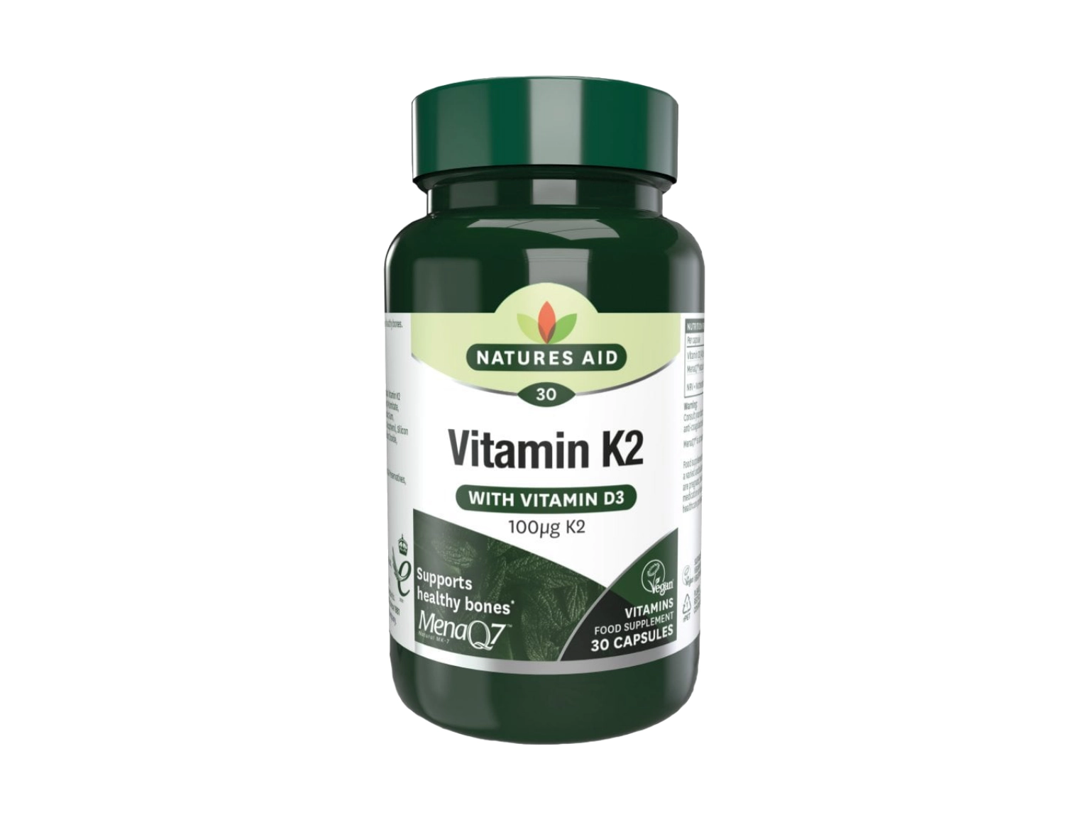 Nature's Aid Vitamin K2 (Mena Q7) - 30 Tablets