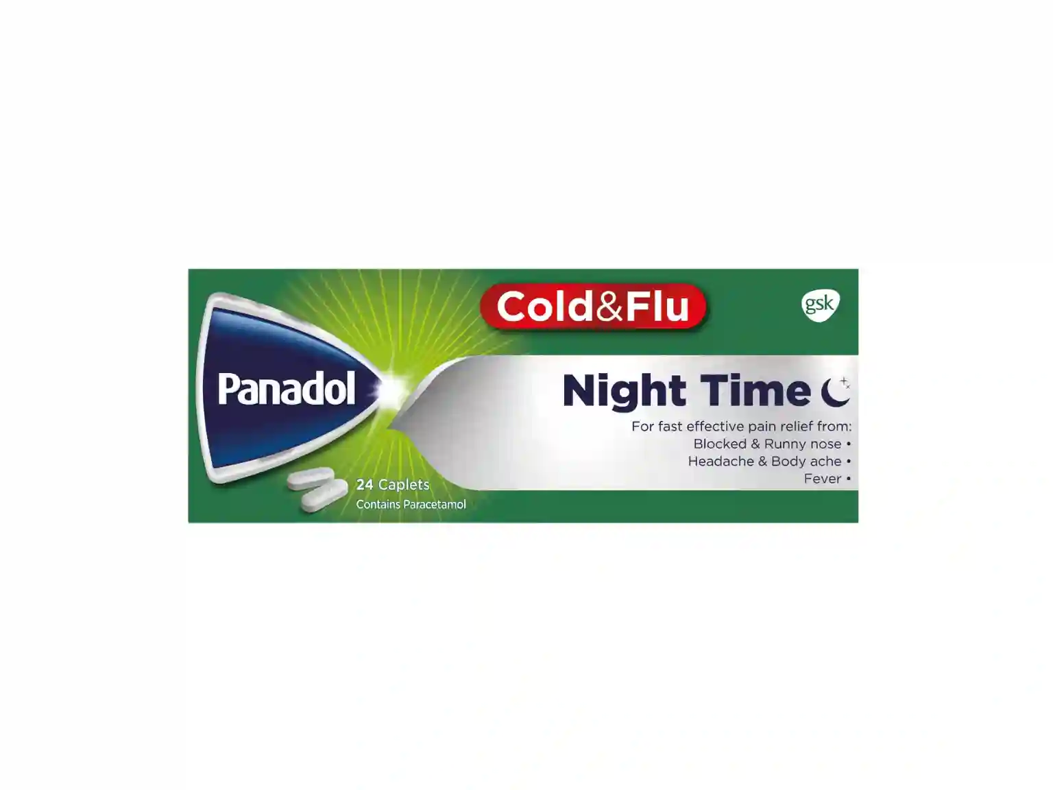 Panadol Cold + Flu Night Time Relief - 24 Caplets