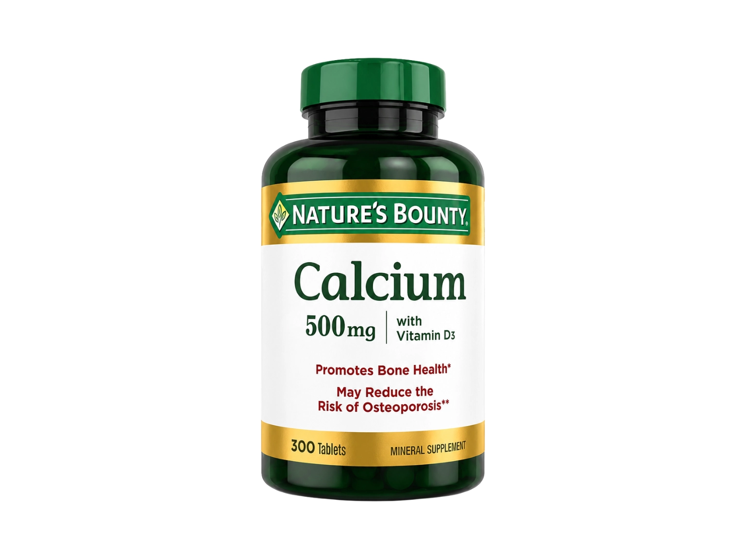Nature's Bounty Calcium 500mg  with Vitamin D - 300 Tablets