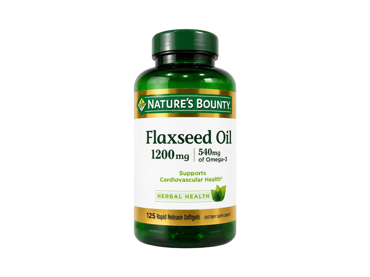 Nature's Bounty Flaxseed Oil 1200mg Organic - 125 Softgels