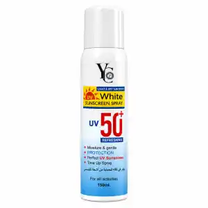 YC UV50 White Sunscreen Spray Ref (Blue) 150ml